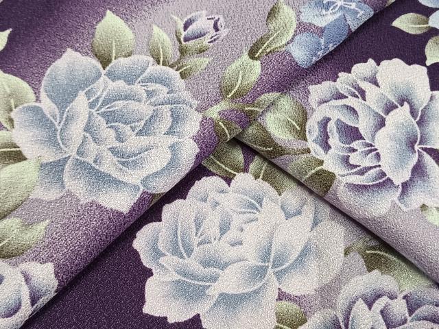 平和屋着物▽小紋　単衣　草花文　洗える着物　AAAW1718fy