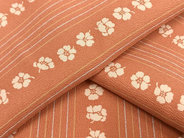 平和屋着物▽小紋　単衣　花間道　洗える着物　AAAW1728fy