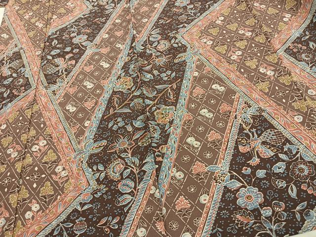 平和屋着物▽小紋 単衣 更紗舞蝶花鳥文 洗える着物 AAAW1729fy