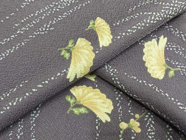 平和屋着物▽小紋　単衣　草花文　洗える着物　AAAW1737fy