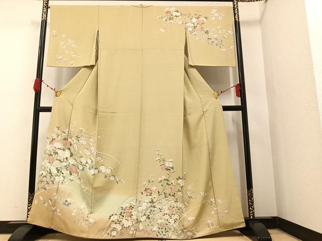 平和屋着物●訪問着　草花文　暈し染め　正絹　逸品　AAAW1824ph