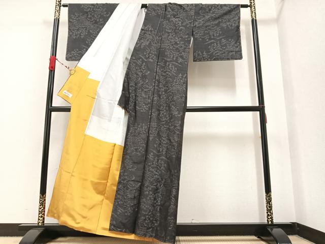 平和屋着物○本場大島紬 樹林間道 正絹 逸品 未使用 BAAT0951yc