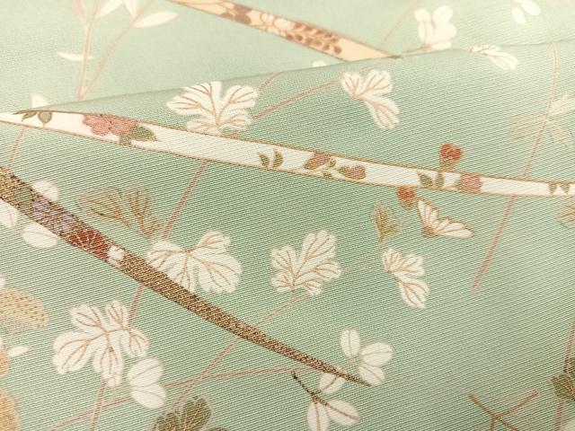 平和屋着物○訪問着 駒刺繍 枝花文 金彩 正絹 逸品 AAAW1839ph