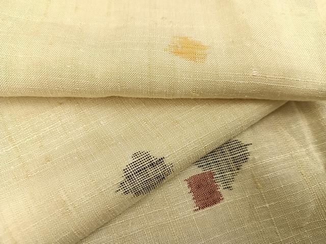 平和屋着物○本場大島紬 白大島 120亀甲 草花文 正絹 逸品 CAAR8252vf