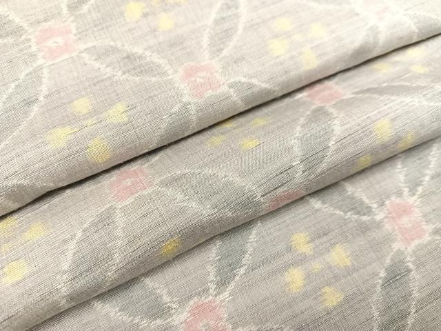 平和屋着物●小千谷紬　七宝花文　正絹　逸品　AAAW1846ph