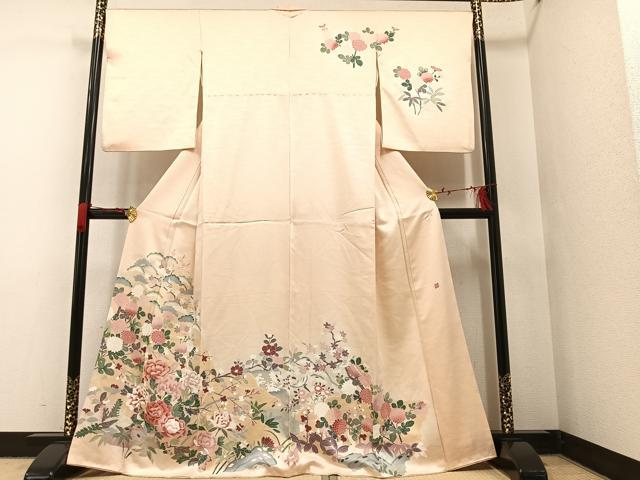 平和屋着物●訪問着　友禅　作家物　花鳥文　正絹　逸品　AAAW1850ph