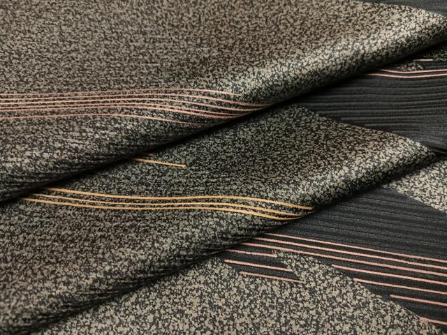 平和屋着物●上質な小紋　斜縞　正絹　逸品　未使用　AAAW1852ph