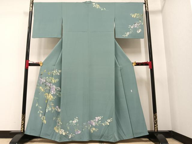 平和屋着物○十日町友禅 女流作家 遠田藤舟 訪問着 草花文 暈