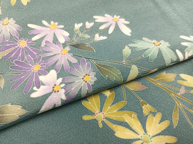 平和屋着物○十日町友禅 女流作家 遠田藤舟 訪問着 枝花文