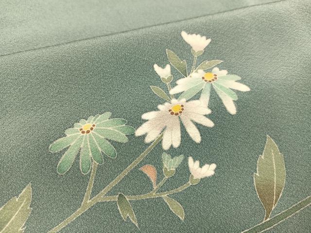 平和屋着物○十日町友禅 女流作家 遠田藤舟 訪問着 枝花文