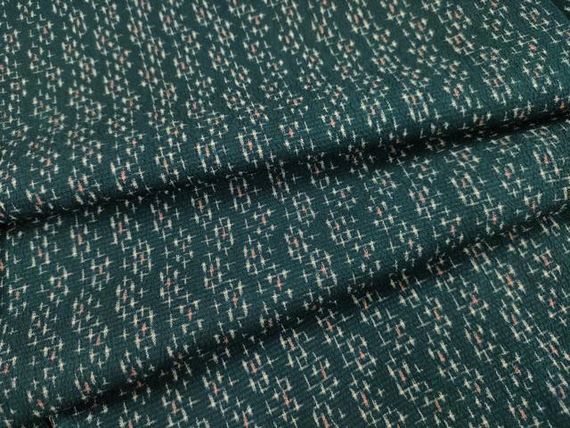 平和屋着物▽本塩沢　単衣　幾何学文様　正絹　逸品　AAAW2023sx