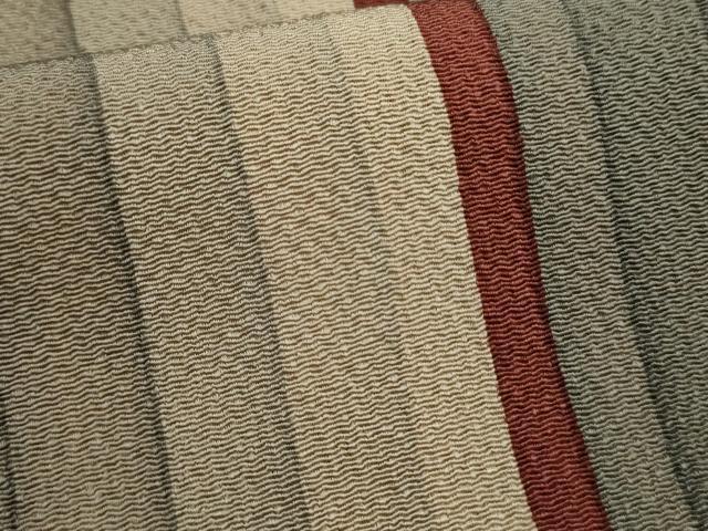 平和屋着物○上質な小紋 縞 鬼しぼ縮緬 正絹 逸品 AAAW2625cs