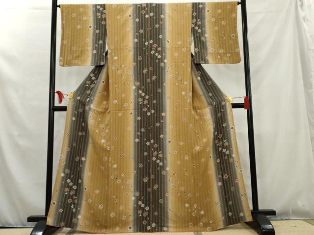 平和屋着物●上質な小紋　花間道　暈し染め　正絹　逸品　AAAW2651cs