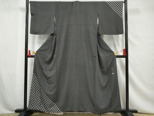 平和屋着物●染師　久保伊知郎　訪問着　江戸小紋　立涌花文　正絹　逸品　AAAW3600nf