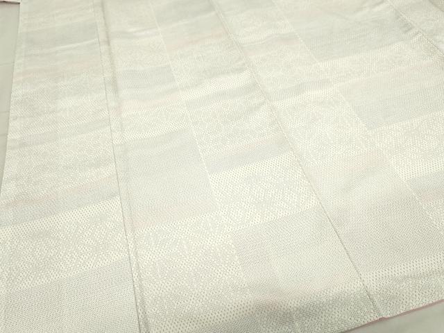 平和屋着物○本塩沢 110亀甲 麻の葉横段文 正絹 逸品 AAAW3702ma 紬