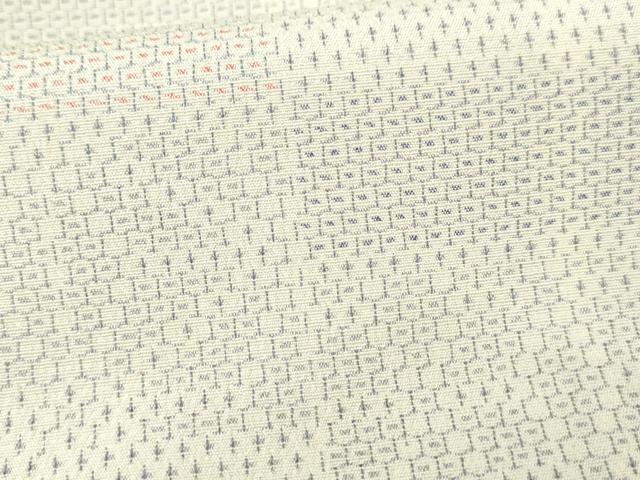 平和屋着物○本塩沢 110亀甲 麻の葉横段文 正絹 逸品 AAAW3702ma 紬