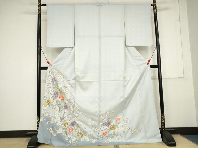 平和屋着物●豪華色留袖　枝花文　暈し染め　金彩　ロング丈　正絹　逸品　未使用　AAAW3788ma