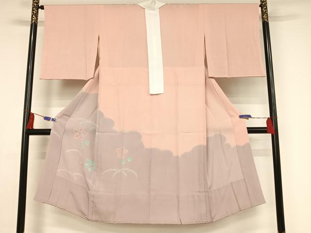 平和屋着物●長襦袢　無双仕立て　半衿刺繍　舞花文　正絹　逸品　AAAW4038np 平和屋着物○長襦袢 無双仕立て 半衿刺繍 舞花文 正絹 逸品 AAAW4038np