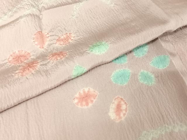 平和屋着物●長襦袢　無双仕立て　半衿刺繍　舞花文　正絹　逸品　AAAW4038np 平和屋着物○長襦袢 無双仕立て 半衿刺繍 舞花文 正絹 逸品 AAAW4038np