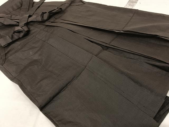 平和屋着物●男性　馬乗り袴　縞　正絹　逸品　AAAW4040np