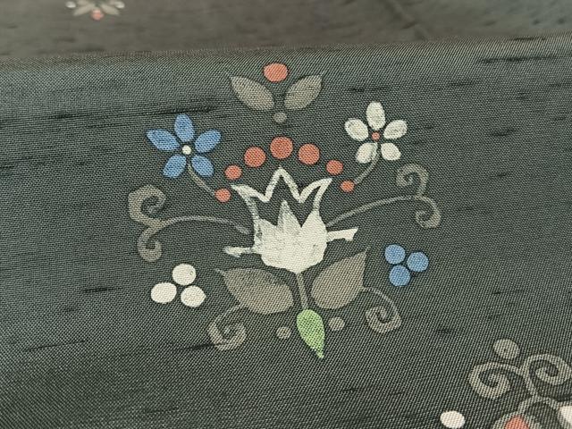 平和屋着物○石川県指定無形文化財 牛首紬 白山工房 手織り ろうけつ染め