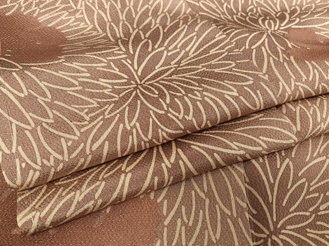 平和屋着物●極上　小紋　型染め　菊尽くし　暈し染め　鬼しぼ縮緬　正絹　逸品　未使用　AAAW4052np