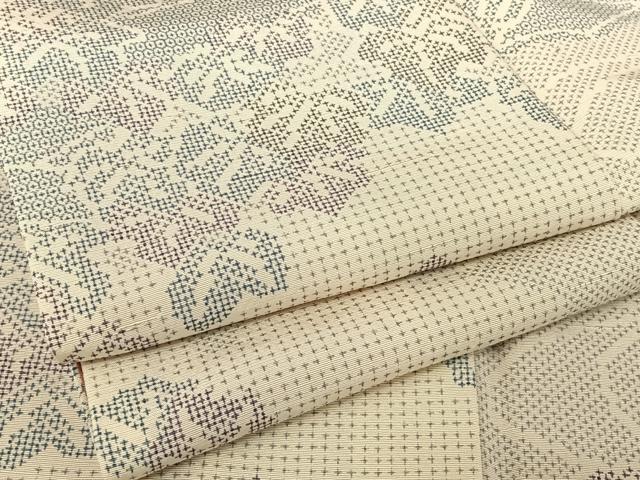 平和屋着物●上質な小紋　紬地　流水花筏　正絹　逸品　AAAW4062np