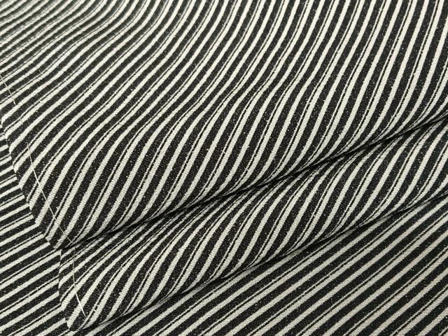 平和屋着物●上質な小紋　斜縞　黒地　正絹　逸品　未使用　AAAW4063np