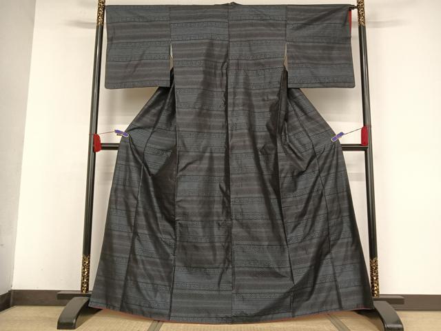 平和屋着物○本場大島紬 縞 正絹 逸品 AAAW4068np