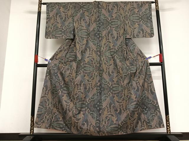 平和屋着物○本場大島紬 一元絣 菊 正絹 逸品 AAAW4077np