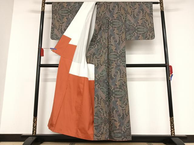 平和屋着物●本場大島紬　一元絣　菊　正絹　逸品　AAAW4077np 平和屋着物○本場大島紬 一元絣 菊 正絹 逸品 AAAW4077np