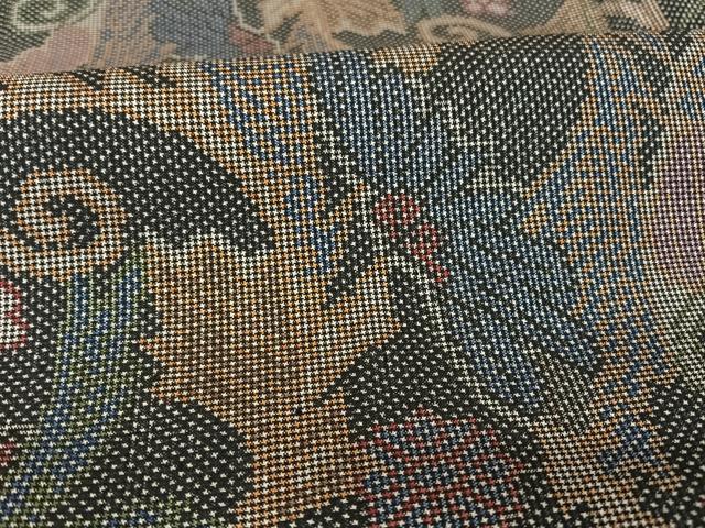 平和屋着物○本場大島紬 一元絣 菊 正絹 逸品 AAAW4077np