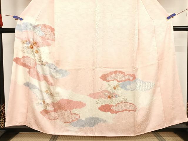 平和屋着物○創業460年・千總 訪問着 駒刺繍 絞り 雪輪花