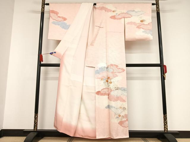 平和屋着物○創業460年・千總 訪問着 駒刺繍 草花文 金彩