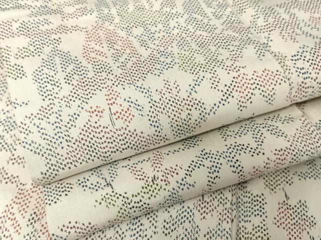 平和屋着物●上質な紬　風景花文　正絹　逸品　AAAW4101np