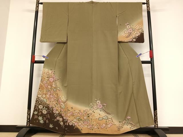 平和屋着物●訪問着　辻が花　絞り　暈し染め　金銀彩　正絹　逸品　AAAW4113np