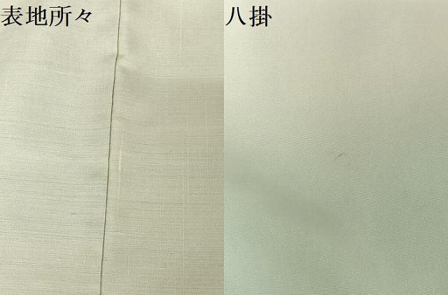 平和屋着物○能州紬 絲藝苑 上島洋山 色無地 白花色