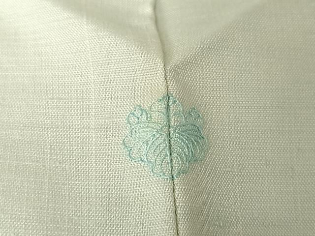 平和屋着物○能州紬 絲藝苑 上島洋山 色無地 白花色