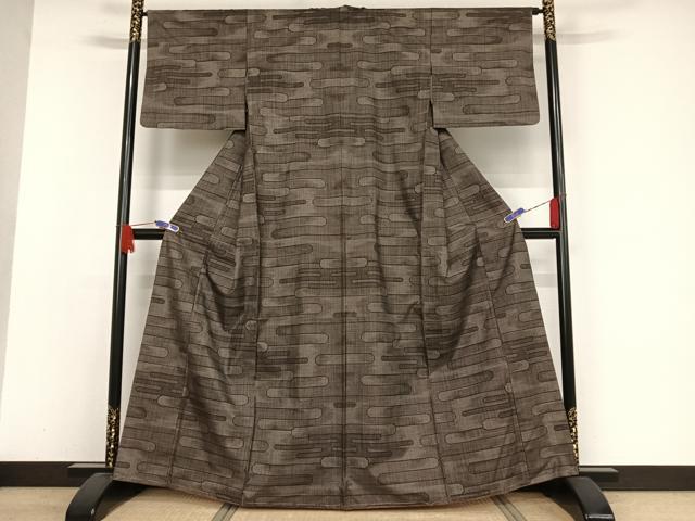 平和屋着物●本場大島紬　7マルキ　霞文　正絹　逸品　未使用　AAAW4146np 平和屋着物○本場大島紬 7マルキ 霞文 正絹 逸品 未使用 AAAW4146np