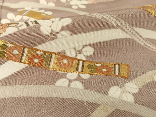 平和屋着物●銀座きしや　訪問着　駒刺繍　花楽器文　金糸　金彩　正絹　逸品　AAAW4150np 平和屋着物○銀座きしや 訪問着 駒刺繍 花楽器文 金糸
