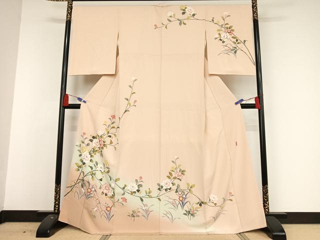 訪問着　友禅　枝花文　暈し染め　正絹逸品 平和屋着物○訪問着 友禅 枝花文 暈し染め 正絹 逸品 DAAU0831tw