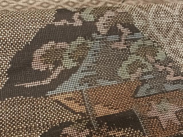 平和屋着物○本場大島紬 9マルキ よろけ菱風景文 正絹 逸品 AAAW4178np