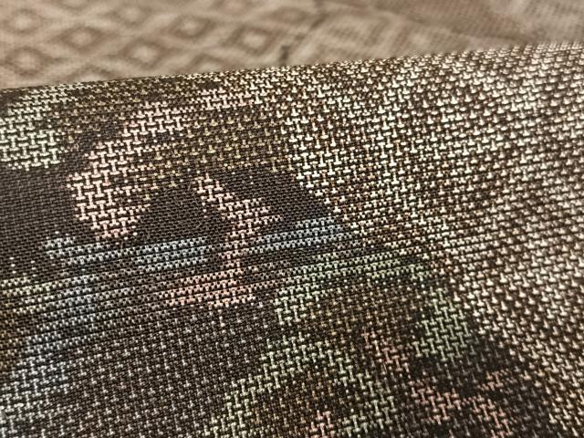 平和屋着物○本場大島紬 9マルキ よろけ菱風景文 正絹 逸品 AAAW4178np