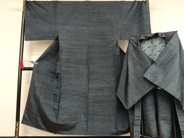 平和屋着物●男性　紬　アンサンブル　褐色　キングサイズ　正絹　逸品　未使用　AAAW4203np