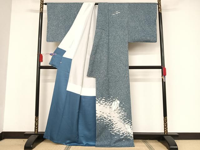 平和屋着物○訪問着 手描き 鳥 たたき染め 金彩 さが美扱い 正絹 逸品