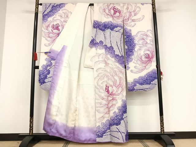 平和屋着物●豪華振袖　総絞り　草花文　正絹　逸品　AAAW4237np 平和屋着物○豪華振袖 総絞り 草花文 正絹 逸品 AAAW4237np