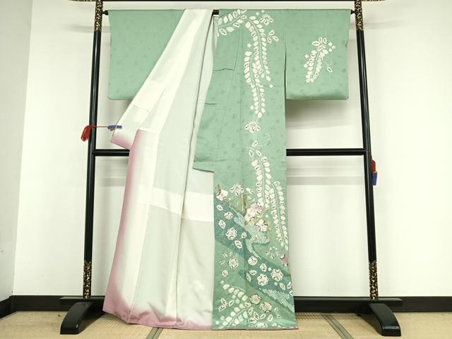 平和屋着物○訪問着 絞り 辻が花 暈し染め 金彩 正絹 逸品 AAAW0070ph