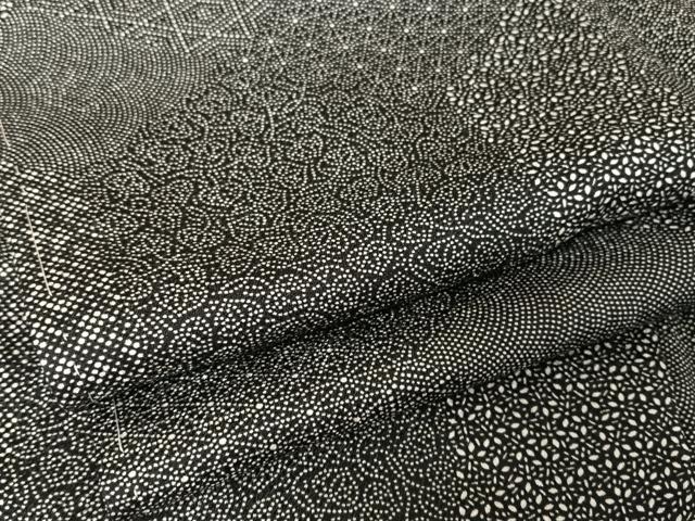 平和屋着物●江戸小紋　寄せ小紋柄　黒地　正絹　逸品　未使用　AAAW4243np