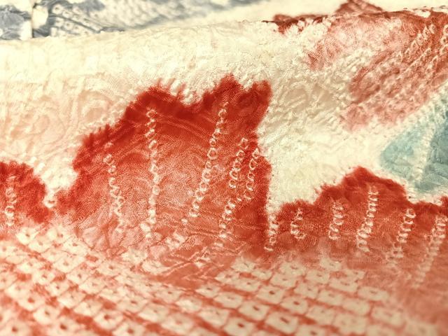 平和屋着物○名門 藤娘きぬたや・総絞り 振袖 流水草花文