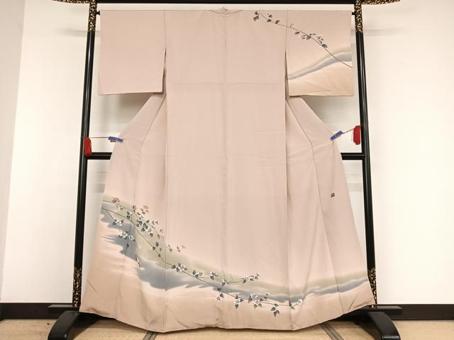 平和屋着物●訪問着　友禅　作家物　枝花文　暈し染め　正絹　逸品　AAAW4254np